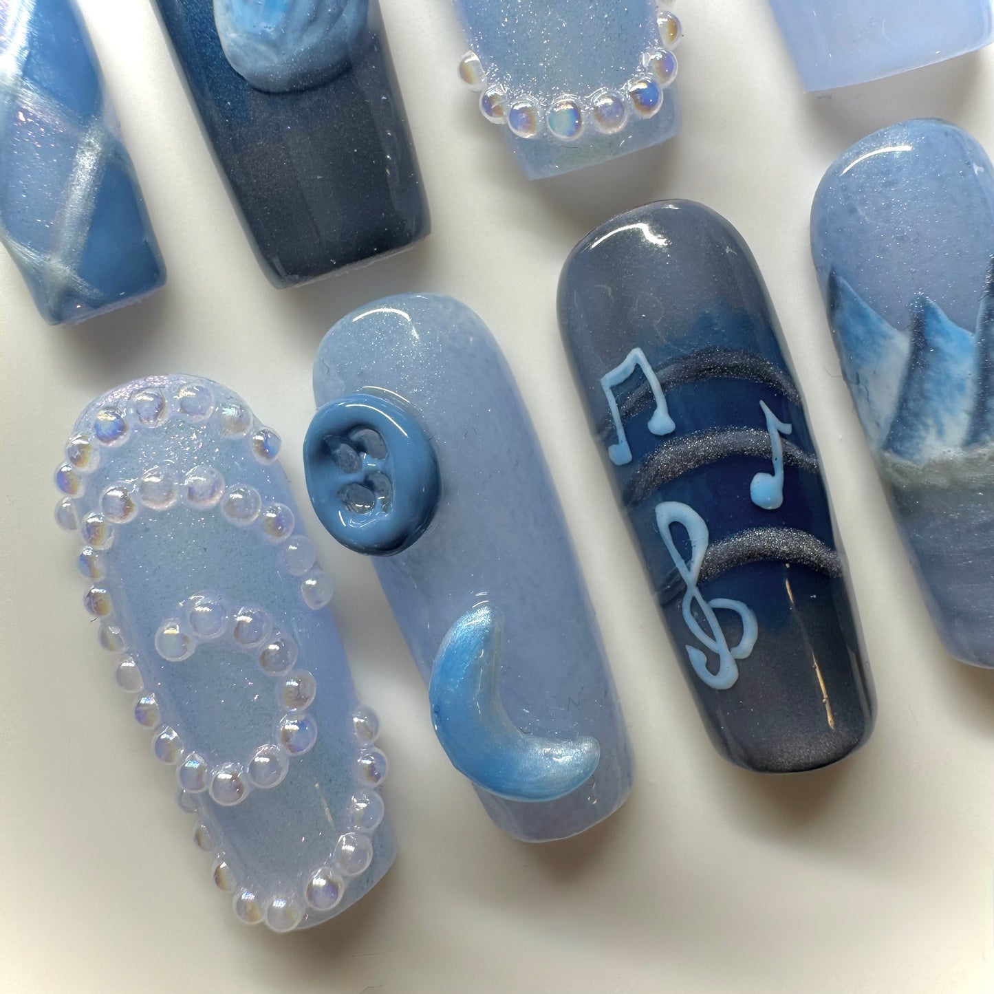 Snow Queen🌨️ Figure Skating Nails⛸️🦢🪽