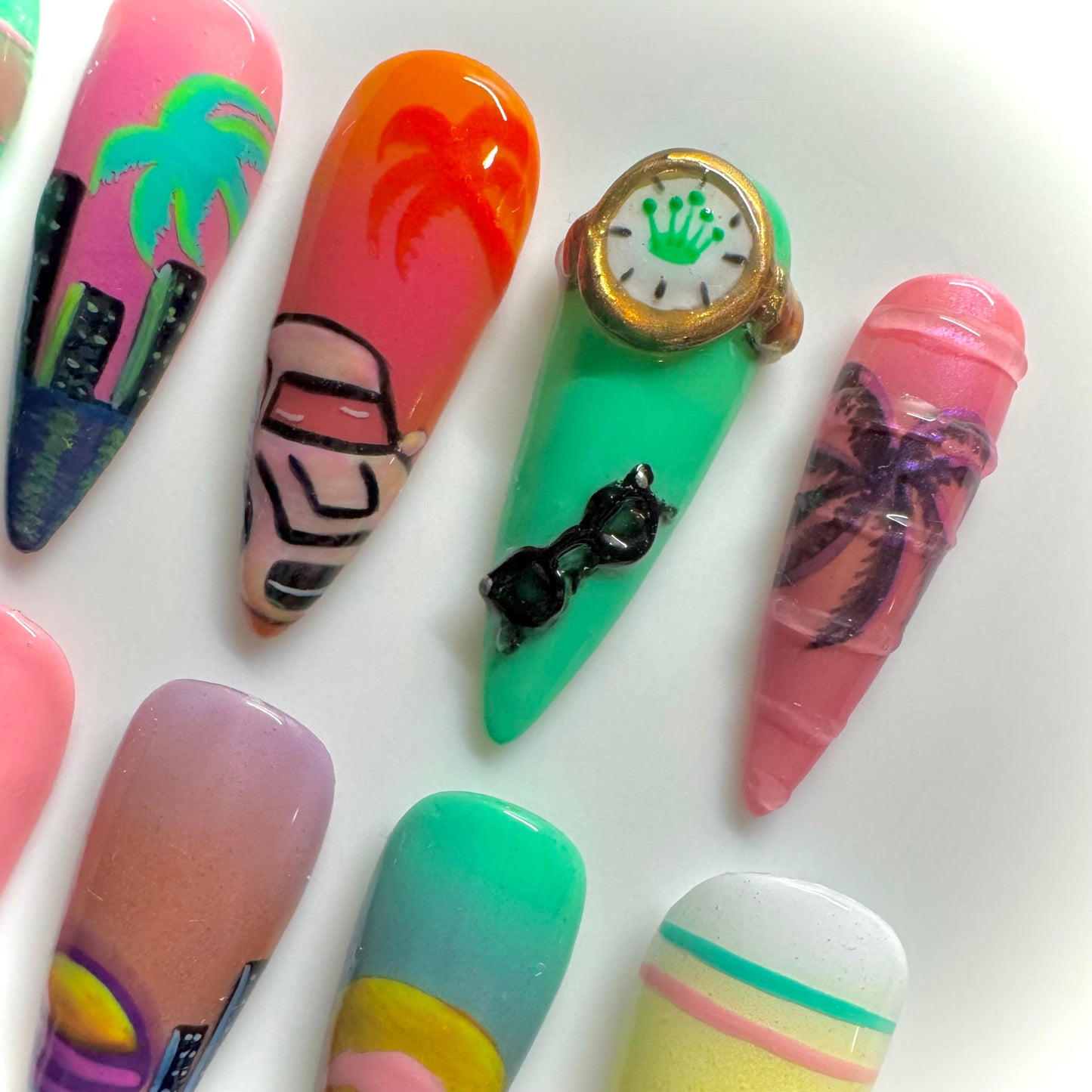 Miami Vice Nails🌴🦩🛥️