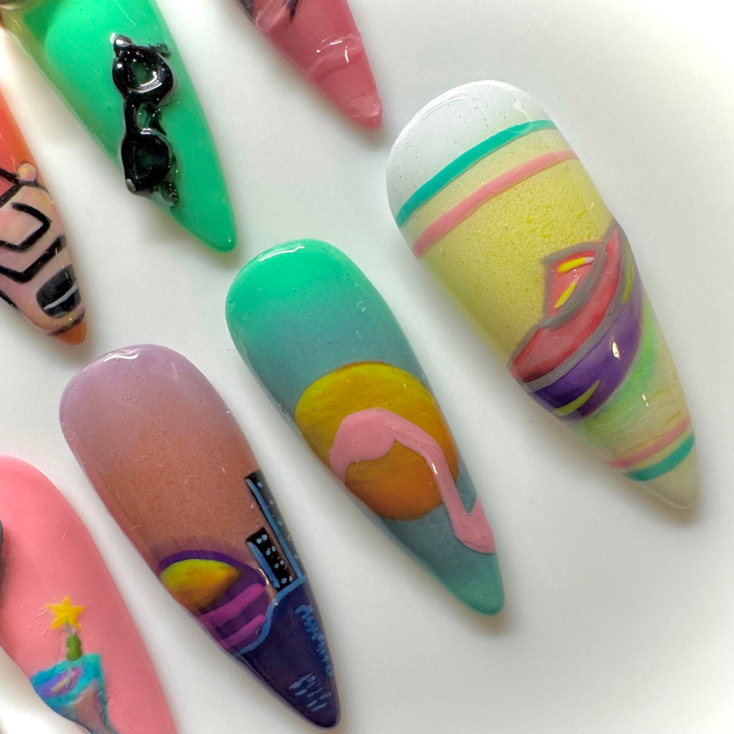 Miami Vice Nails🌴🦩🛥️