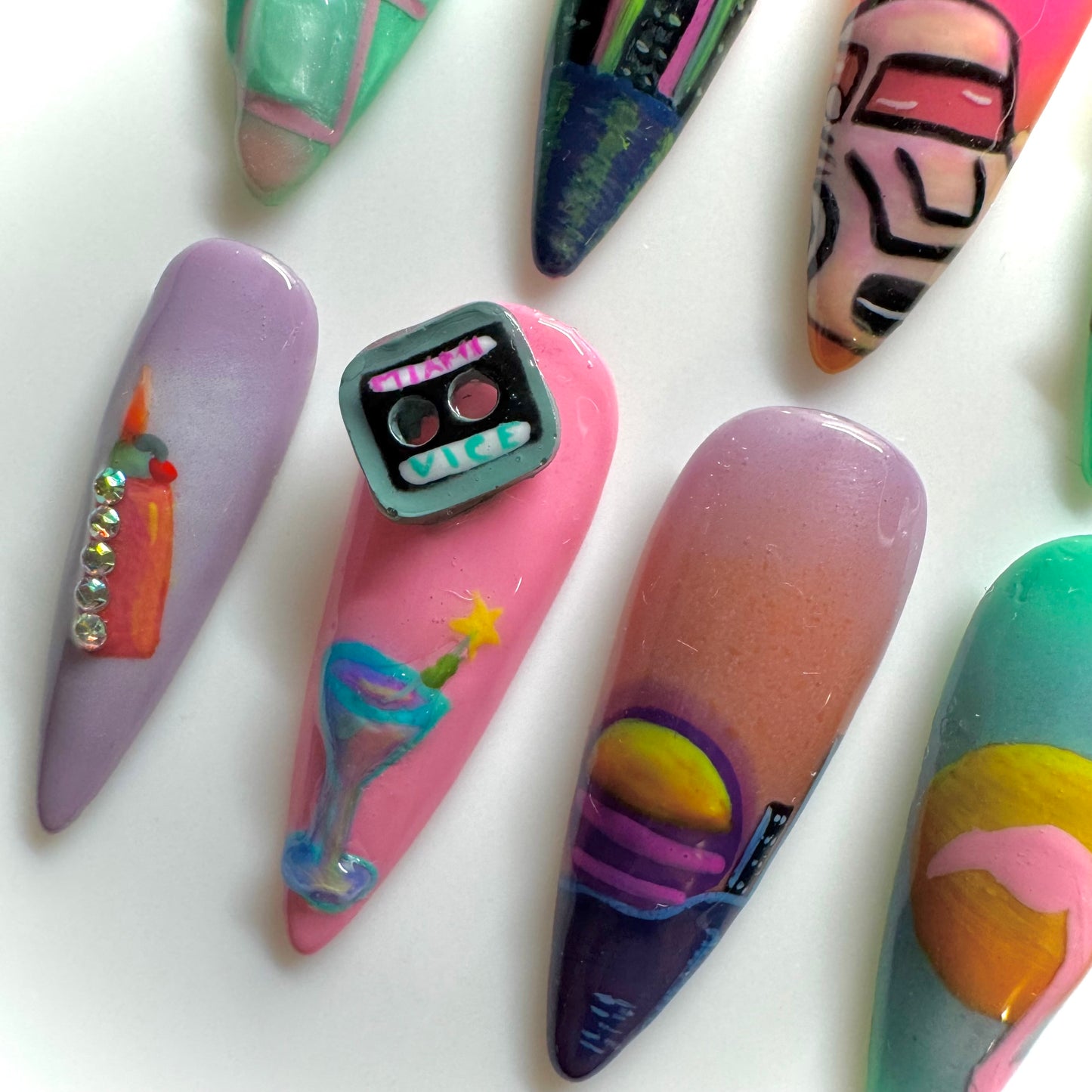 Miami Vice Nails🌴🦩🛥️