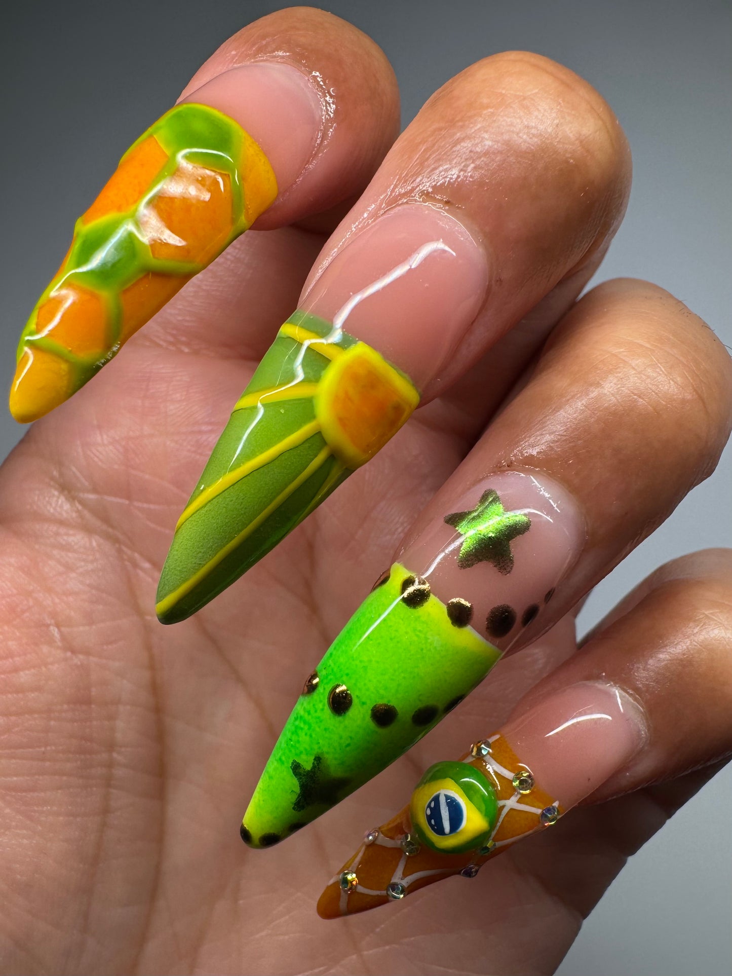 Brazil World Cup Nails⚽️⭐️