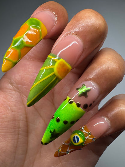 Brazil World Cup Nails⚽️⭐️