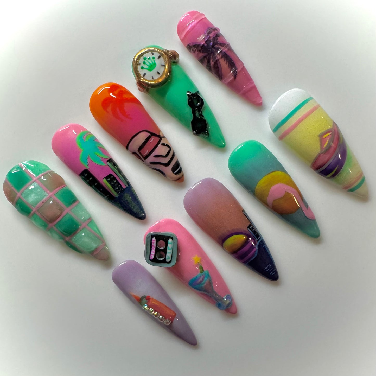 Miami Vice Nails🌴🦩🛥️