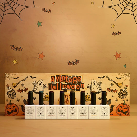 A Vintage Halloween - Gel Polish Collection + Top Coat + 12 mm Liner Brush