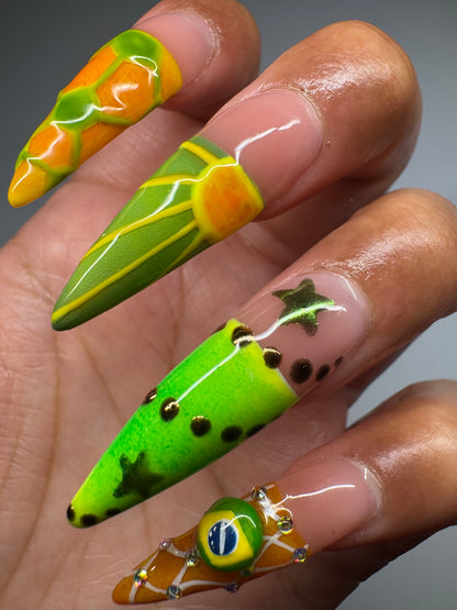 Brazil World Cup Nails⚽️⭐️