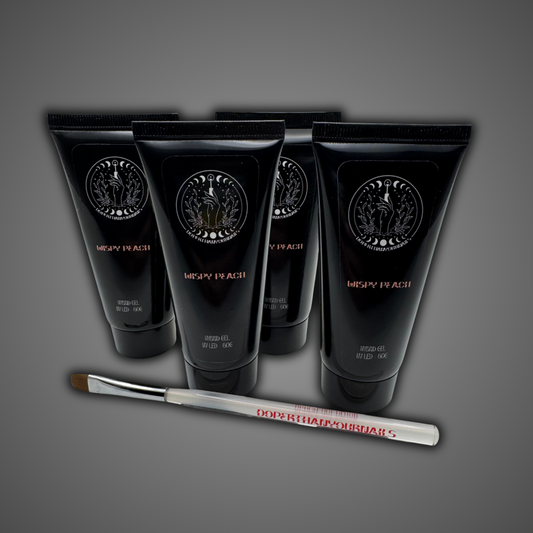 Wispy Peach Bundle - Four 60g tubes + polygel brush